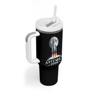 Lunar Journey 2026 Retro Rocket Launch Tumbler With Handle Space Exploration Astronomy Enthusiasts Sci-Fi Lovers
