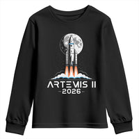 Lunar Journey 2026 Retro Rocket Launch Youth Sweatshirt Space Exploration Astronomy Enthusiasts Sci-Fi Lovers