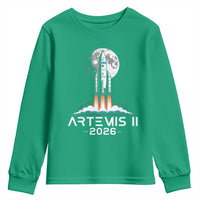 Lunar Journey 2026 Retro Rocket Launch Youth Sweatshirt Space Exploration Astronomy Enthusiasts Sci-Fi Lovers