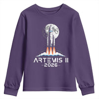Lunar Journey 2026 Retro Rocket Launch Youth Sweatshirt Space Exploration Astronomy Enthusiasts Sci-Fi Lovers