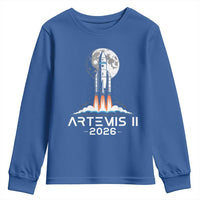 Lunar Journey 2026 Retro Rocket Launch Youth Sweatshirt Space Exploration Astronomy Enthusiasts Sci-Fi Lovers