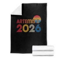 2026 Lunar Mission Retro Sunset Throw Blanket Vintage Space Exploration Astronomy Enthusiasts Sci-Fi Lovers