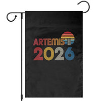 2026 Lunar Mission Retro Sunset Garden Flag Vintage Space Exploration Astronomy Enthusiasts Sci-Fi Lovers