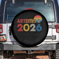 2026 Lunar Mission Retro Sunset Spare Tire Cover Vintage Space Exploration Astronomy Enthusiasts Sci-Fi Lovers