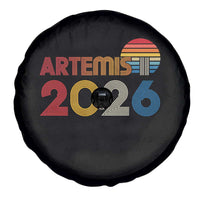 2026 Lunar Mission Retro Sunset Spare Tire Cover Vintage Space Exploration Astronomy Enthusiasts Sci-Fi Lovers