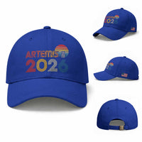 2026 Lunar Mission Retro Sunset Baseball Cap Vintage Space Exploration Astronomy Enthusiasts Sci-Fi Lovers