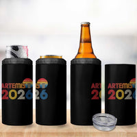 2026 Lunar Mission Retro Sunset 4 in 1 Can Cooler Tumbler Vintage Space Exploration Astronomy Enthusiasts Sci-Fi Lovers