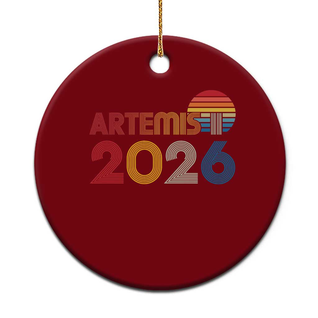 2026 Lunar Mission Retro Sunset Ceramic Ornament Vintage Space Exploration Astronomy Enthusiasts Sci-Fi Lovers