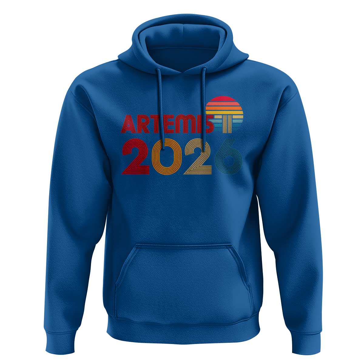 2026 Lunar Mission Retro Sunset Hoodie Vintage Space Exploration Astronomy Enthusiasts Sci-Fi Lovers