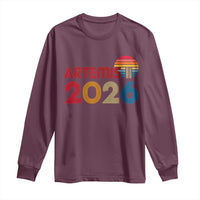 2026 Lunar Mission Retro Sunset Long Sleeve Shirt Vintage Space Exploration Astronomy Enthusiasts Sci-Fi Lovers