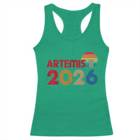 2026 Lunar Mission Retro Sunset Racerback Tank Top Vintage Space Exploration Astronomy Enthusiasts Sci-Fi Lovers