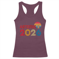 2026 Lunar Mission Retro Sunset Racerback Tank Top Vintage Space Exploration Astronomy Enthusiasts Sci-Fi Lovers