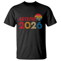 2026 Lunar Mission Retro Sunset T Shirt Vintage Space Exploration Astronomy Enthusiasts Sci-Fi Lovers