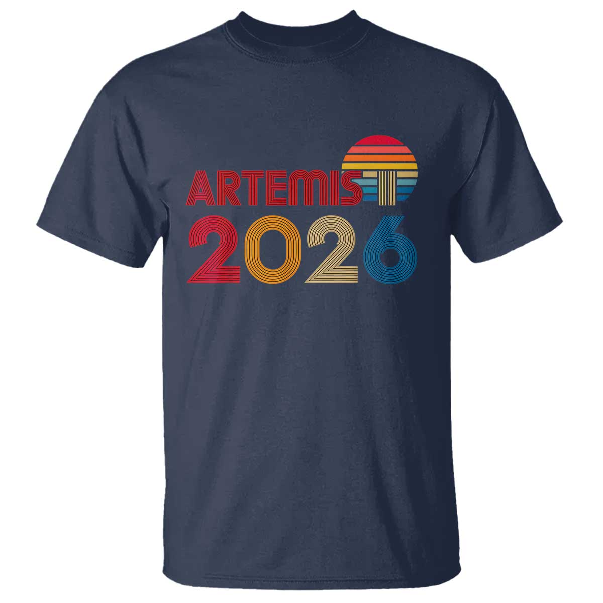 2026 Lunar Mission Retro Sunset T Shirt Vintage Space Exploration Astronomy Enthusiasts Sci-Fi Lovers