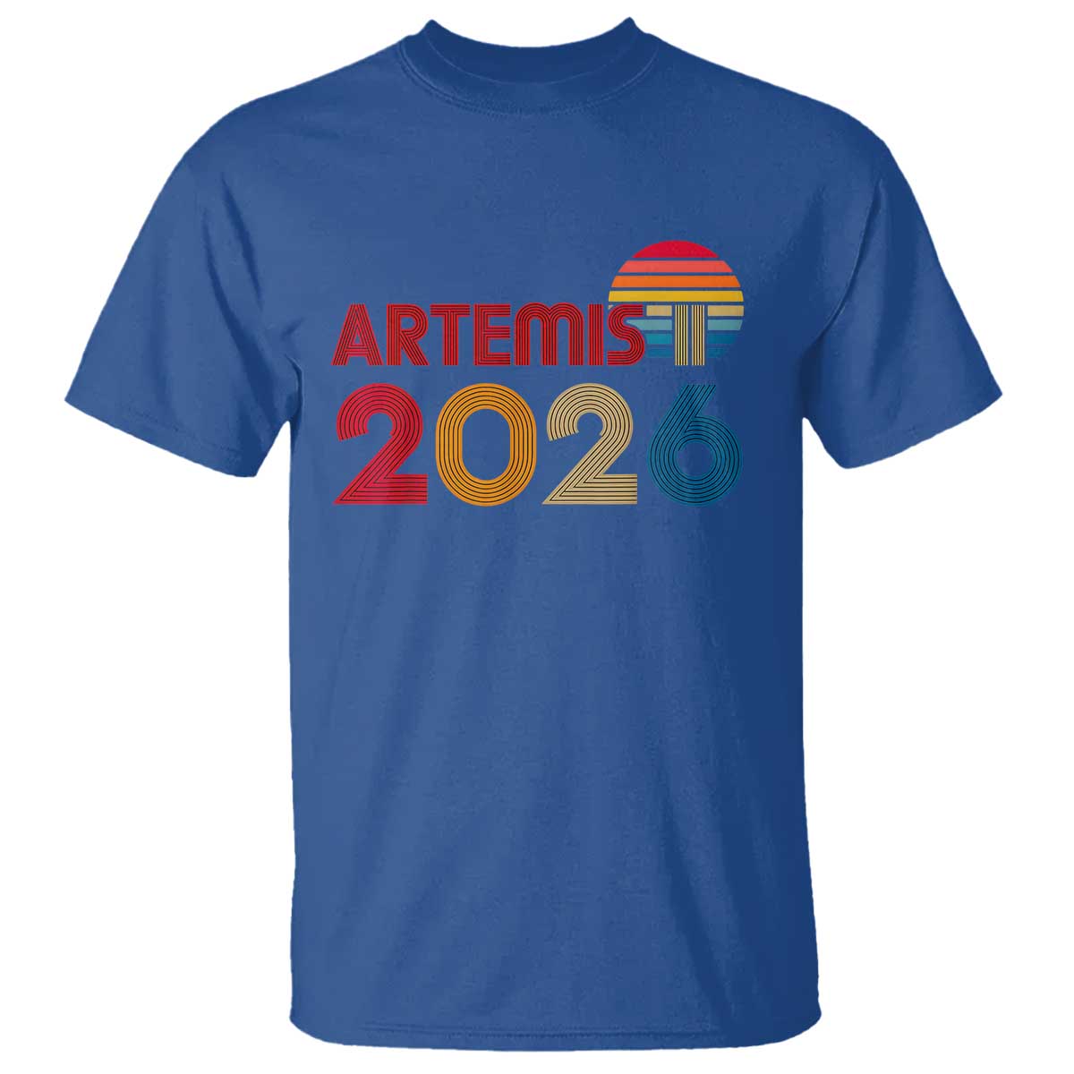 2026 Lunar Mission Retro Sunset T Shirt Vintage Space Exploration Astronomy Enthusiasts Sci-Fi Lovers