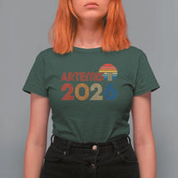 2026 Lunar Mission Retro Sunset T Shirt For Women Vintage Space Exploration Astronomy Enthusiasts Sci-Fi Lovers
