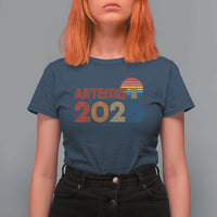2026 Lunar Mission Retro Sunset T Shirt For Women Vintage Space Exploration Astronomy Enthusiasts Sci-Fi Lovers