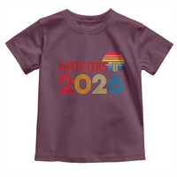 2026 Lunar Mission Retro Sunset Toddler T Shirt Vintage Space Exploration Astronomy Enthusiasts Sci-Fi Lovers