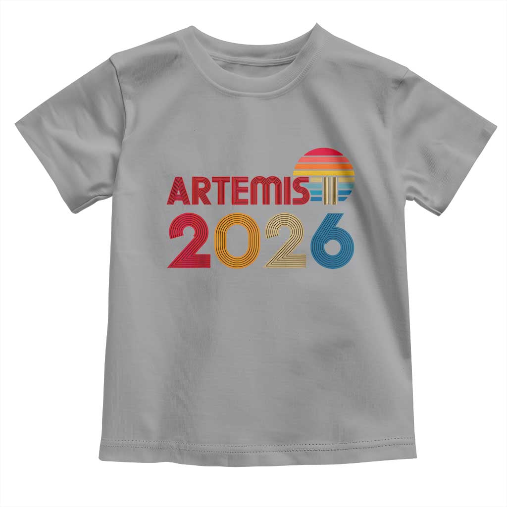 2026 Lunar Mission Retro Sunset Toddler T Shirt Vintage Space Exploration Astronomy Enthusiasts Sci-Fi Lovers