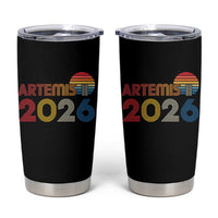 2026 Lunar Mission Retro Sunset Tumbler Cup Vintage Space Exploration Astronomy Enthusiasts Sci-Fi Lovers