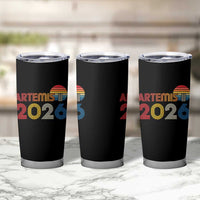 2026 Lunar Mission Retro Sunset Tumbler Cup Vintage Space Exploration Astronomy Enthusiasts Sci-Fi Lovers