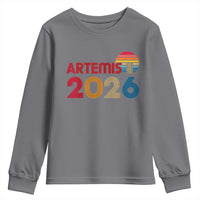 2026 Lunar Mission Retro Sunset Youth Sweatshirt Vintage Space Exploration Astronomy Enthusiasts Sci-Fi Lovers