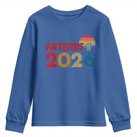 2026 Lunar Mission Retro Sunset Youth Sweatshirt Vintage Space Exploration Astronomy Enthusiasts Sci-Fi Lovers