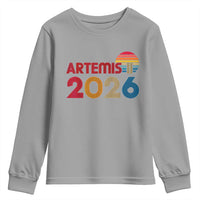 2026 Lunar Mission Retro Sunset Youth Sweatshirt Vintage Space Exploration Astronomy Enthusiasts Sci-Fi Lovers