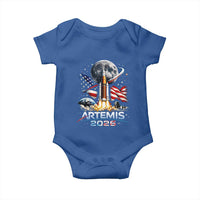Patriotic 2026 Lunar Orbit Mission Rocket Launch Baby Onesie American Flag n Moon Patriotic Space Astronomy Enthusiasts TS02