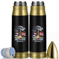 Patriotic 2026 Lunar Orbit Mission Rocket Launch Bullet Tumbler American Flag n Moon Patriotic Space Astronomy Enthusiasts