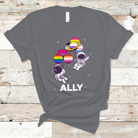 Gay Ally T Shirt Proud Ally Pride Rainbow LGBT Ally Astronaut Safe Spaces - Wonder Print Shop