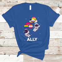 Gay Ally T Shirt Proud Ally Pride Rainbow LGBT Ally Astronaut Safe Spaces - Wonder Print Shop