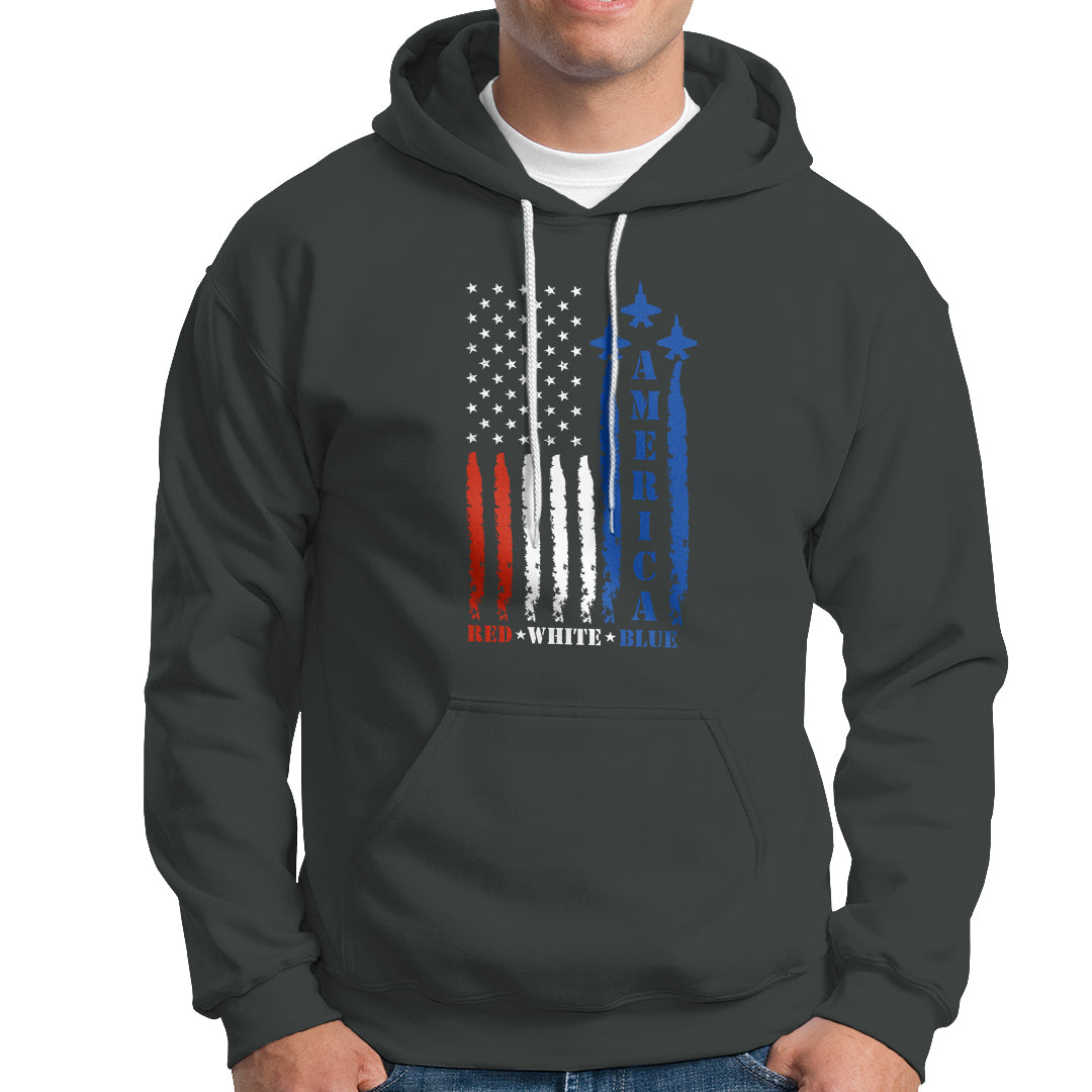 American Patriotic Hoodie 4th of July Red White and Blue American Flag US Patriotic - Wonder Print Shop