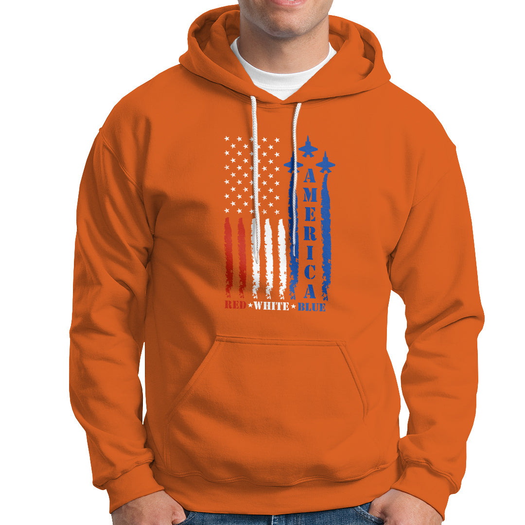 American Patriotic Hoodie 4th of July Red White and Blue American Flag US Patriotic - Wonder Print Shop
