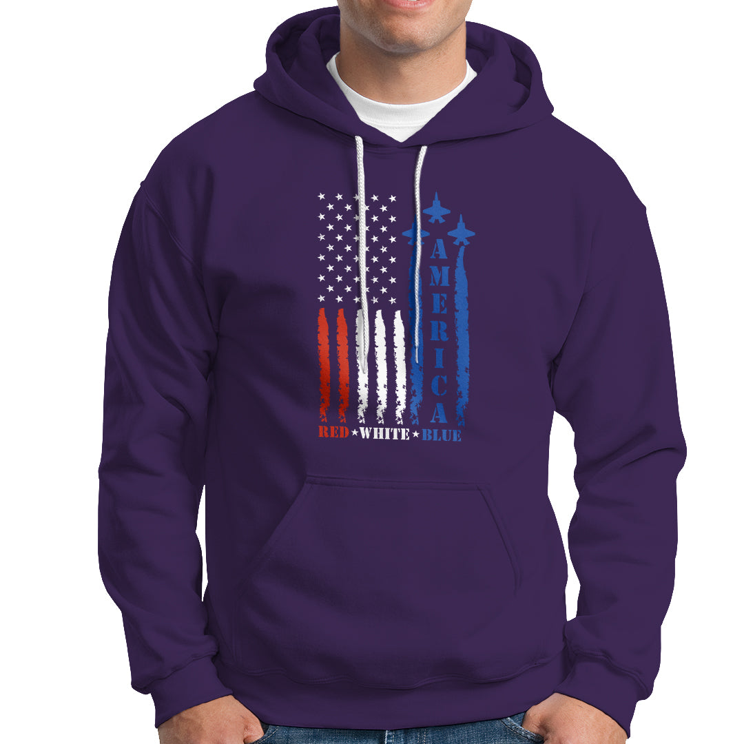 American Patriotic Hoodie 4th of July Red White and Blue American Flag US Patriotic - Wonder Print Shop
