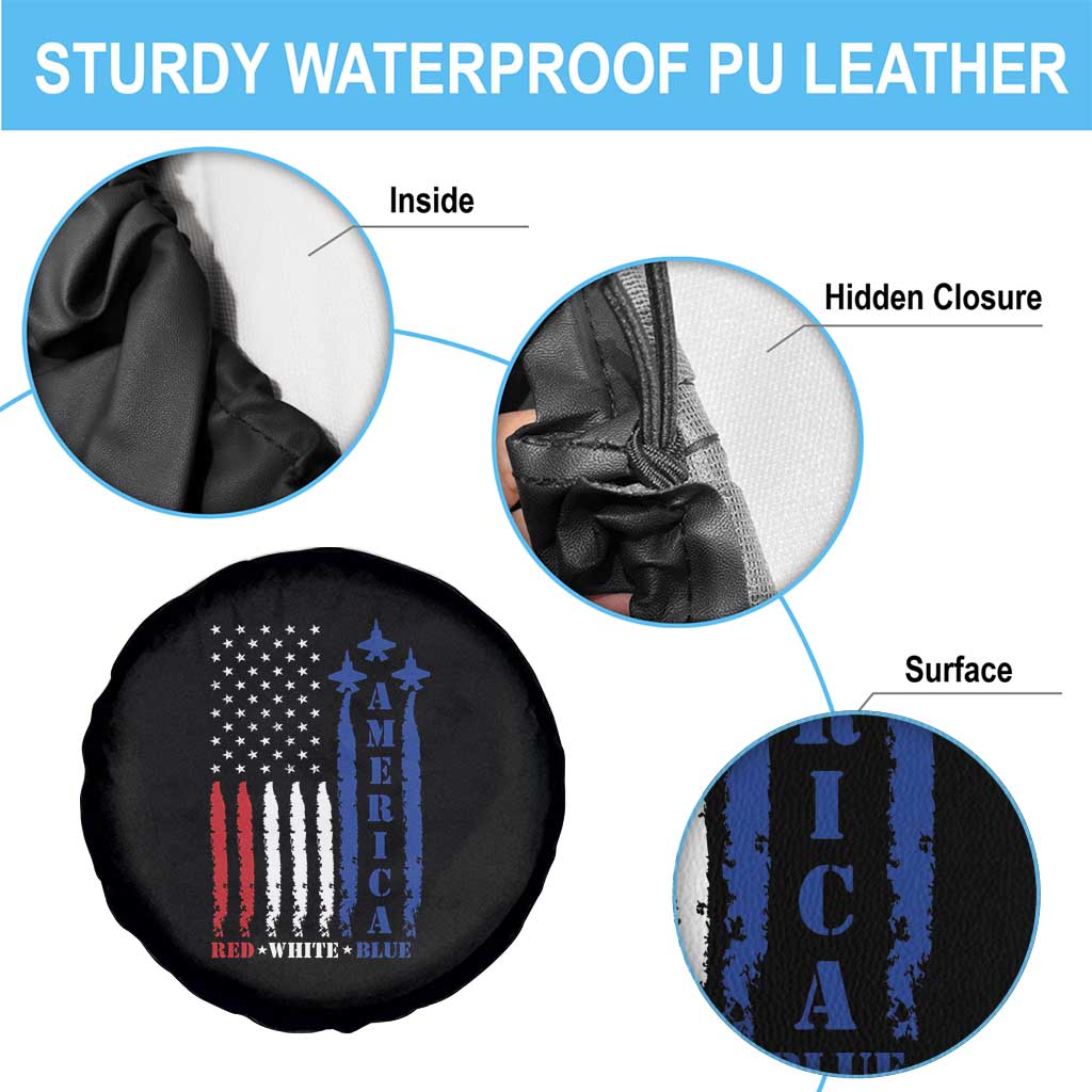 American Patriotic Spare Tire Cover 4th of July Red White And Blue US Flag