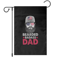 Bearded Badass American Dad Garden Flag Funny 4th July US for Men