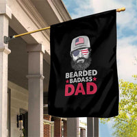 Bearded Badass American Dad Garden Flag Funny 4th July US for Men