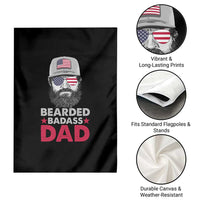 Bearded Badass American Dad Garden Flag Funny 4th July US for Men