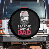 Bearded Badass American Dad Spare Tire Cover Funny 4th July US for Men