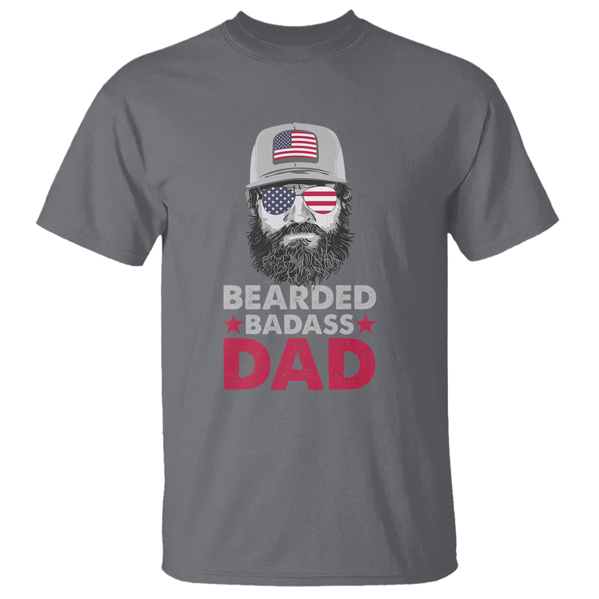 Funny Patriots American Men Bearded Badass Dad T Shirt - Wonder Print Shop