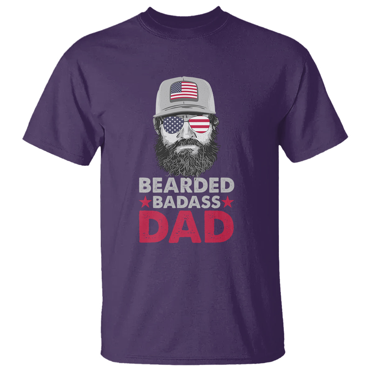 Funny Patriots American Men Bearded Badass Dad T Shirt - Wonder Print Shop