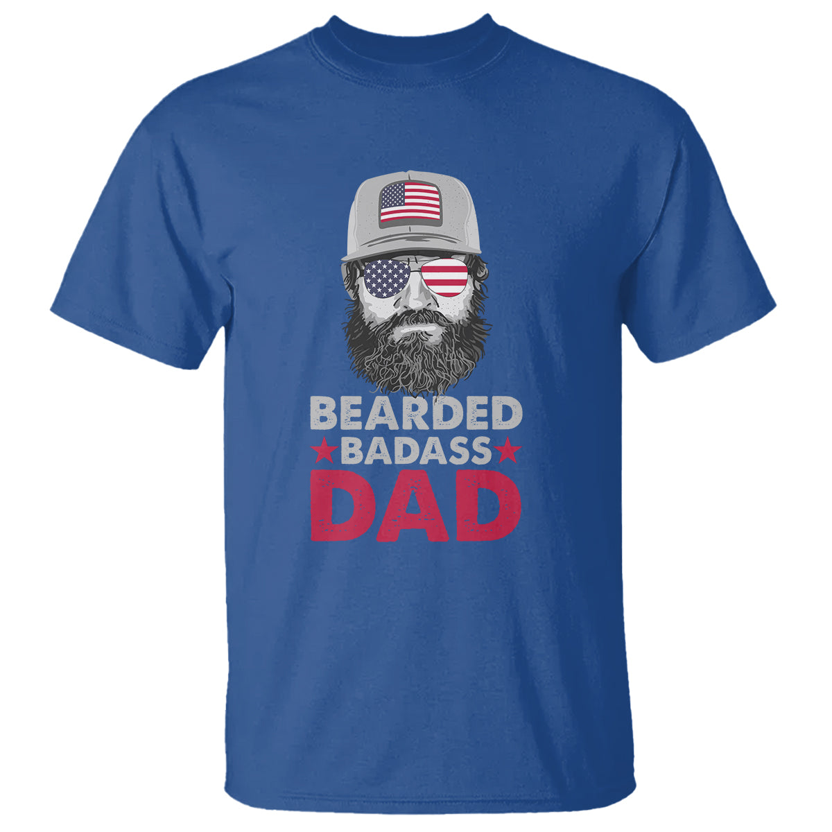 Funny Patriots American Men Bearded Badass Dad T Shirt - Wonder Print Shop