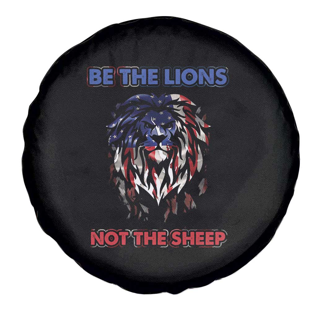 Patriotic American Lion Spare Tire Cover Be The Lions Not The Sheep Retro US Flag