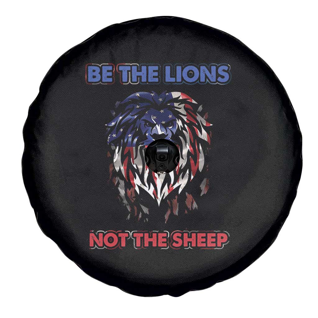 Patriotic American Lion Spare Tire Cover Be The Lions Not The Sheep Retro US Flag