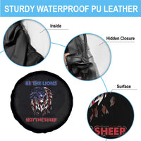 Patriotic American Lion Spare Tire Cover Be The Lions Not The Sheep Retro US Flag