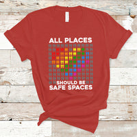 Gay Pride T Shirt All Places Should Be Safe Spaces Gay Pride Ally Pride Month - Wonder Print Shop