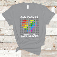 Gay Pride T Shirt All Places Should Be Safe Spaces Gay Pride Ally Pride Month - Wonder Print Shop