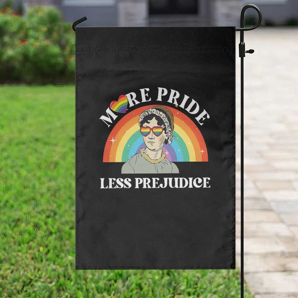 Gay Pride Garden Flag More Pride Less Prejudice LGBT Pride Month - Wonder Print Shop