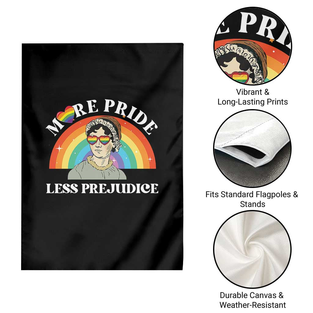 Gay Pride Garden Flag More Pride Less Prejudice LGBT Pride Month - Wonder Print Shop